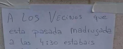 El cartel a unos vecinos "muy fogosos" El cartel a unos vecinos "muy fogosos"