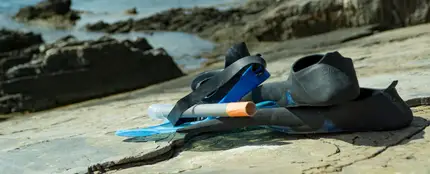 Aletas y tubo de buceo Aletas y tubo de buceo