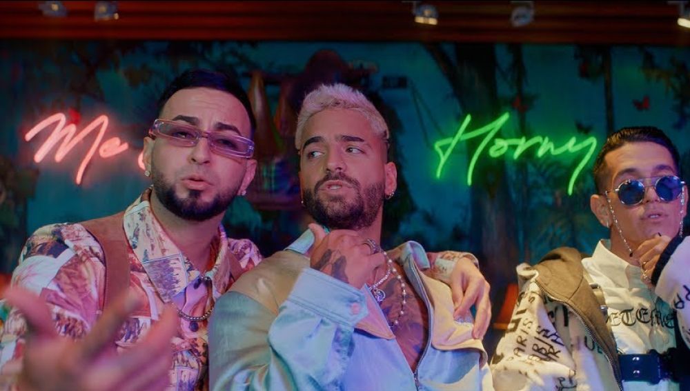 Maluma, Justin Quiles y Lenny Tavárez  en el vídeo de 'Parce'