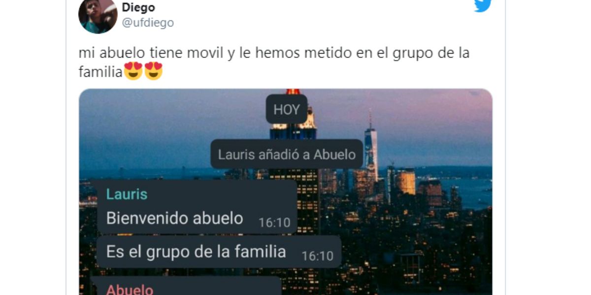 La reacción de un abuelo cuando le meten en el grupo familiar de WhatsApp