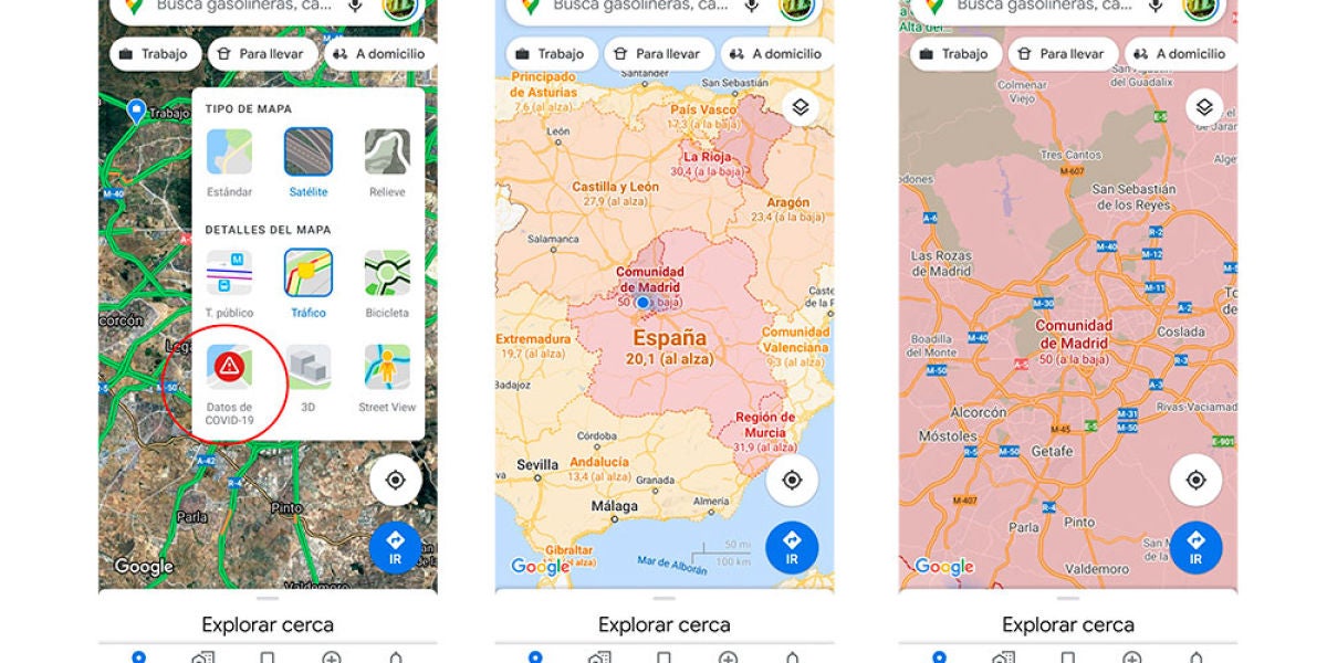 Mapa COVID19 Google Maps