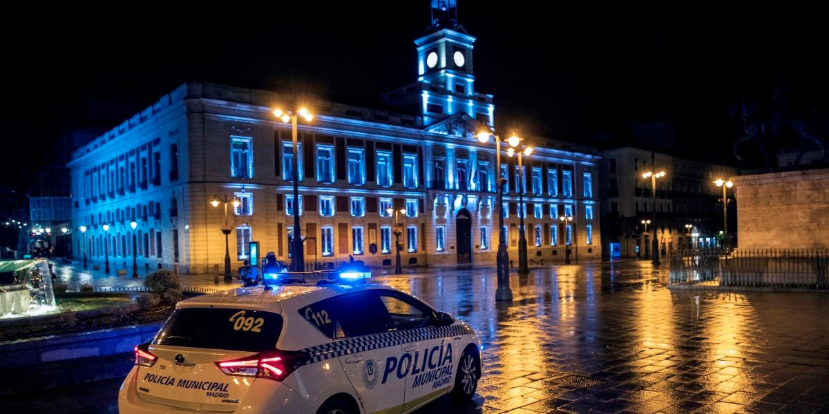 La Puerta del Sol durante el toque de queda