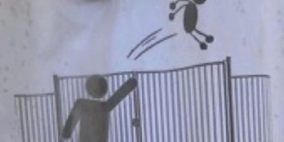Uno de los carteles situados en la puerta del colegio Trillade, en Francia