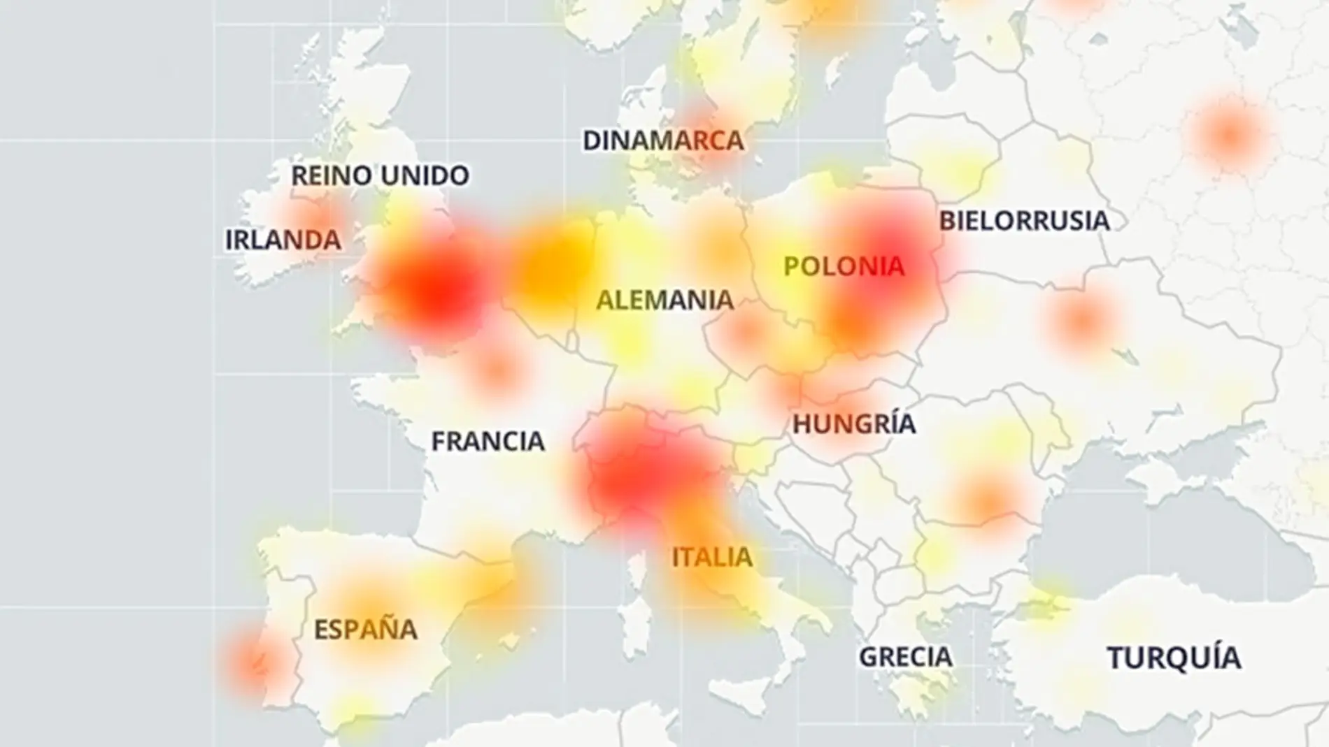Incidencia de los los problemas de Google en Europa title=
