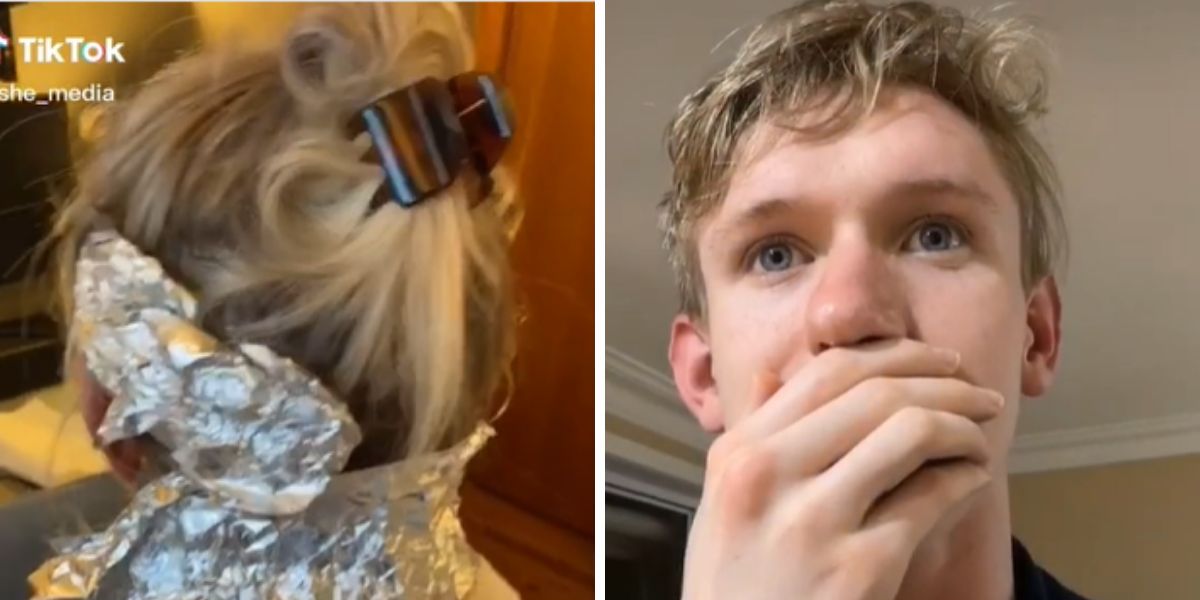 Un joven la lía al teñirle el pelo a su madre