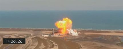 Momento de la explosión de la aeronave de SpaceX