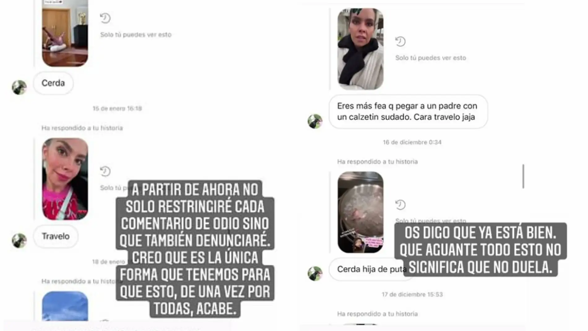 Cristina Pedroche muestra los mensajes de odio que recibe