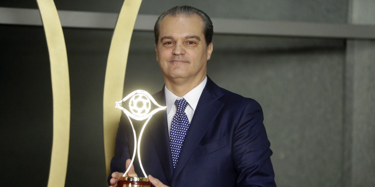 El presentador Ramón García durante la 19 edición de los premios Iris de la Academia de la Televisión