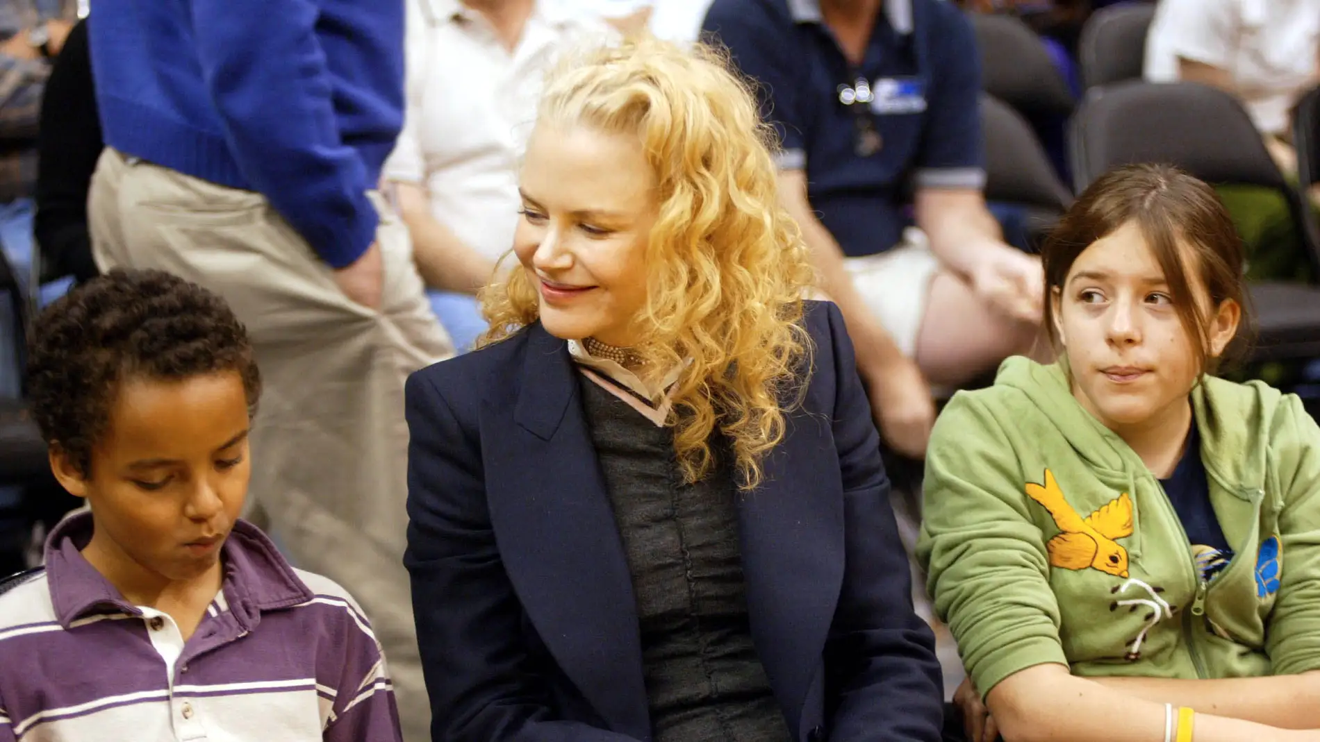 Nicole Kidman con sus hijos Connor e Isabella, en 2004