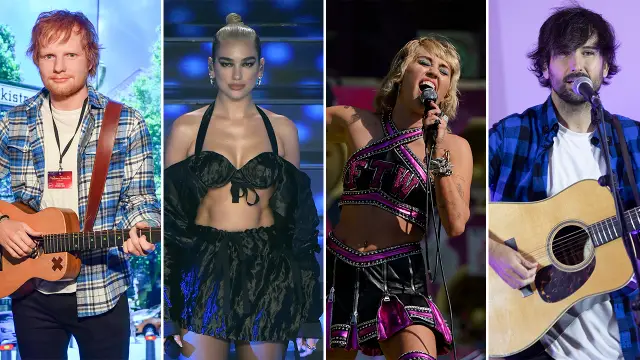 Ed Sheeran, Dua Lipa, Miley Cyrus y David Otero.