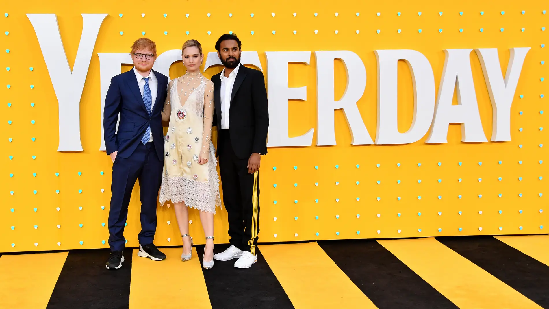 Ed Sheeran, Lily James y Himesh Patel