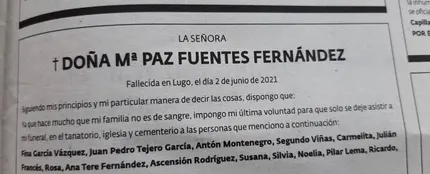Escribe su última voluntad en una esquela y dice quién pude ir al funeral Escribe su última voluntad en una esquela y dice quién pude ir al funeral