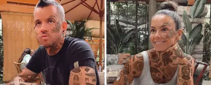 Dabiz Muñoz y Cristina Pedroche utilizando el filtro de tatuaje Dabiz Muñoz y Cristina Pedroche utilizando el filtro de tatuaje