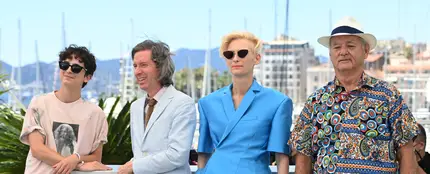 Timothée Chalamet, Wes Anderson, Tilda Swinton y Bill Murray Timothée Chalamet, Wes Anderson, Tilda Swinton y Bill Murray