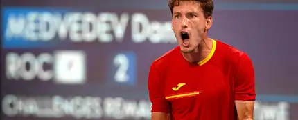 Pablo Carreño, durante su victoria a Medvedev en cuartos de final de los JJ.OO. Pablo Carreño, durante su victoria a Medvedev en cuartos de final de los JJ.OO.