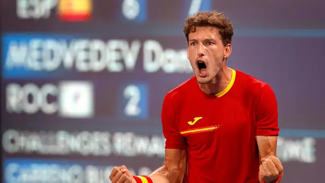 Pablo Carreño, durante su victoria a Medvedev en cuartos de final de los JJ.OO.