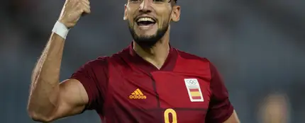 Rafa Mir celebra un gol con la Selección Española en los Juegos Olímpicos de Tokio 2020. Rafa Mir celebra un gol con la Selección Española en los Juegos Olímpicos de Tokio 2020.