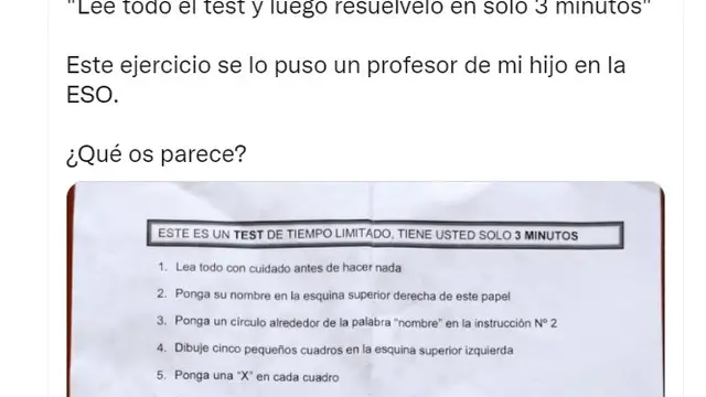 El test viral para niños de ESO que deberás resolver en tres minutos