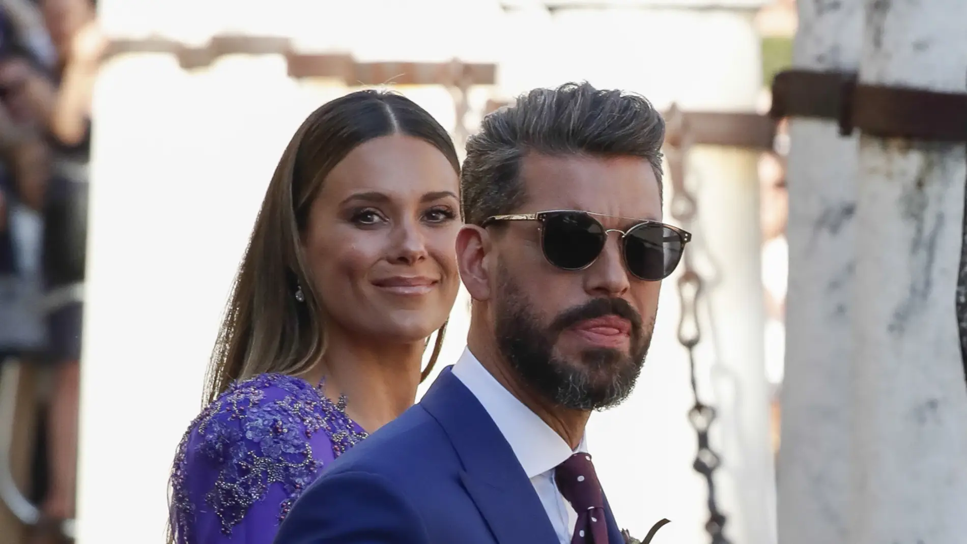 René Ramos y Lorena Gómez en la boda de Sergio Ramos y Pilar Rubio en 2019