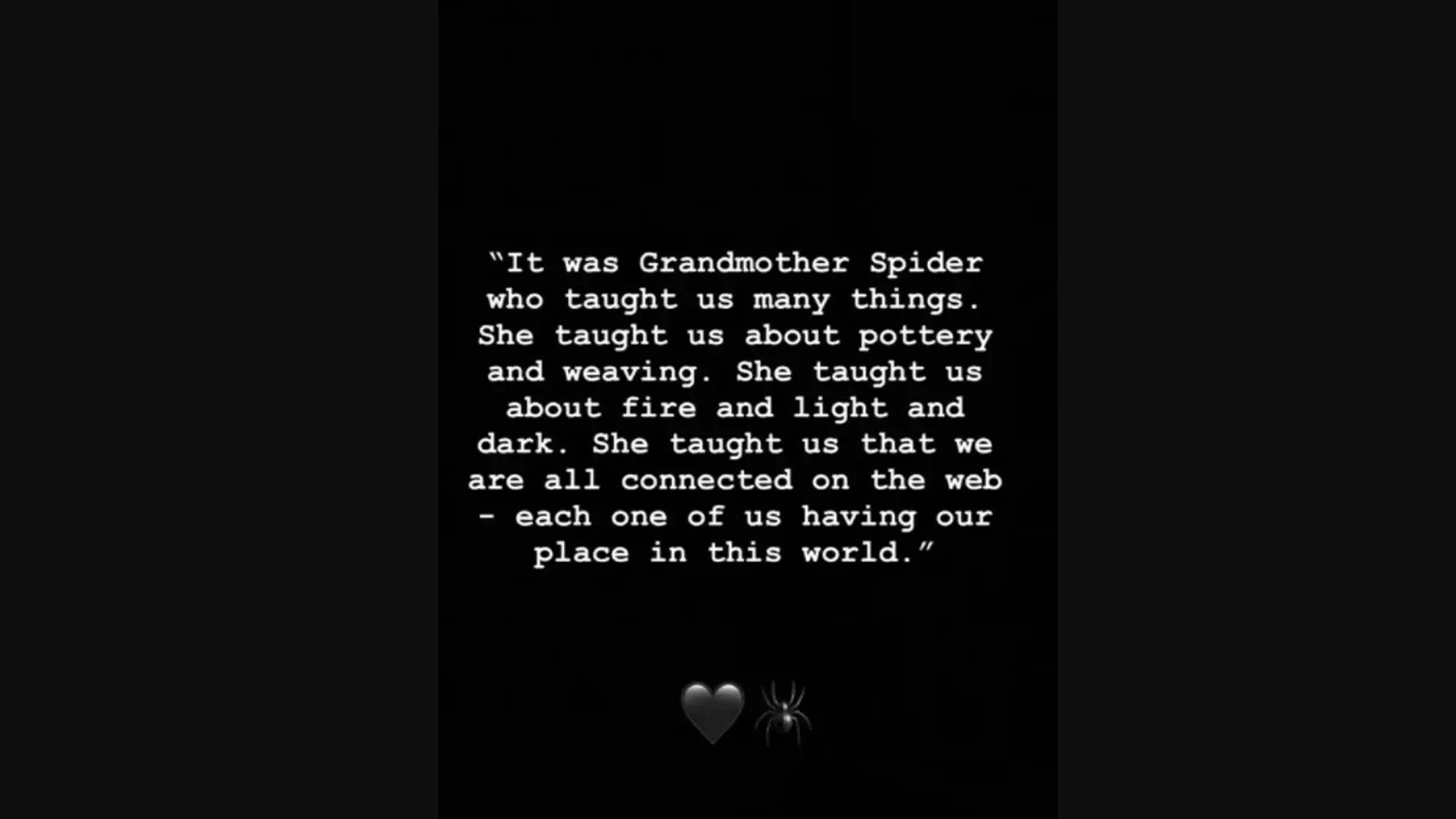 &quot;La abuela araña trae la luz&quot;.