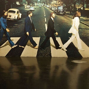 Portada de &#39;Abbey Road&#39;, expuesta en la exposición &#39;Beatlemania&#39;, en Hamburgo.