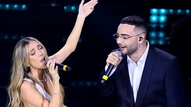 Ana Mena y Rocco Hunt cantan un medley en San Remo