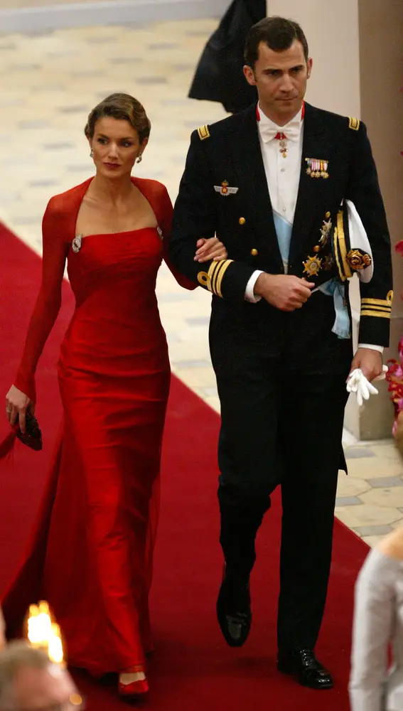 Los reyes Felipe y Letizia en la boda de Federico de Dinamarca en mayo de 2004.