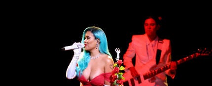 La cantante Karol G durante una actuación