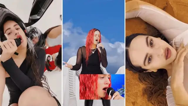 Tres imágenes de Rosalía en le concierto MOTOMAMI LIVE
