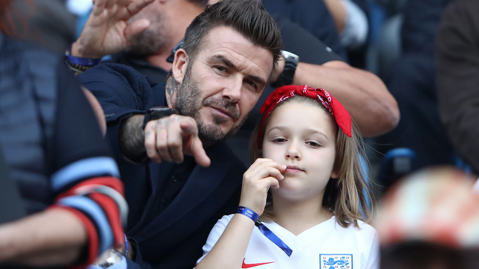 David Beckham y su hija Harper Seven en junio de 2019