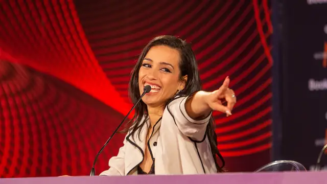 Chanel, en la rueda de prensa después del primer ensayo de Eurovisión 2022.