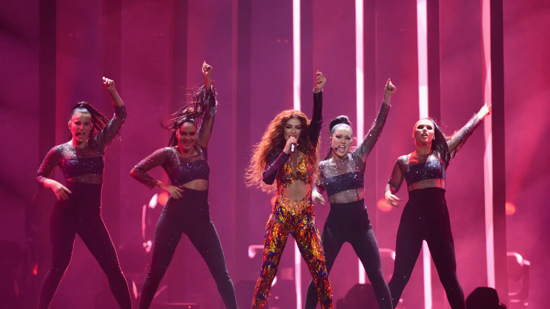 La cantante Eleni Foureira, en Eurovisión 2018 La cantante Eleni Foureira, en Eurovisión 2018