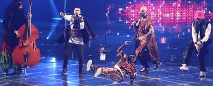 El grupo de Ucrania Kalsuh Orchestra, en la primera semifinal de Eurovisi&oacute;n 2022 