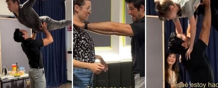 El divertido vídeo de Miguel Ángel Muñoz haciendo portés con Eva Soriano e Iggy Rubín 