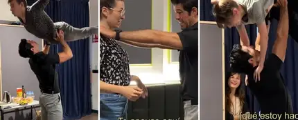 El divertido vídeo de Miguel Ángel Muñoz haciendo portés con Eva Soriano e Iggy Rubín El divertido vídeo de Miguel Ángel Muñoz haciendo portés con Eva Soriano e Iggy Rubín
