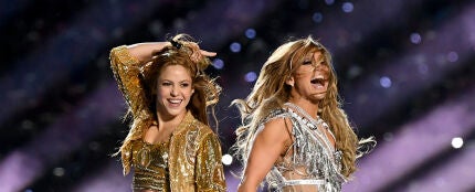 Shakira y Jennifer Lopez, durante el show del descanso de la Super Bowl 2020
