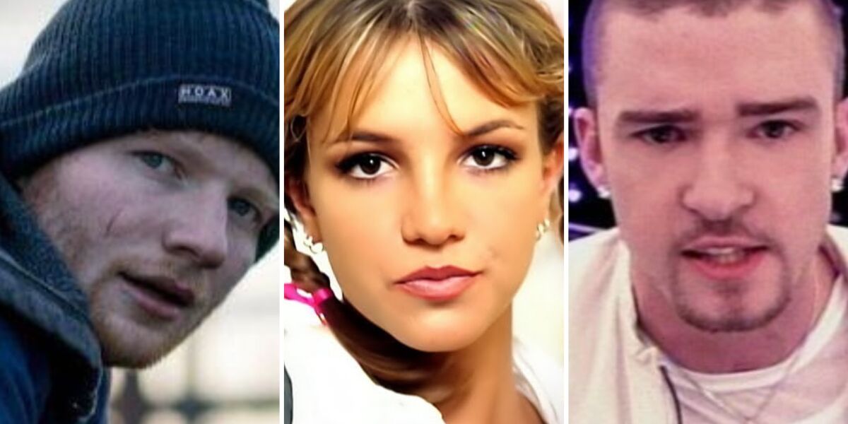 Ed Sheeran, Britney Spears y Justin Timberlake.