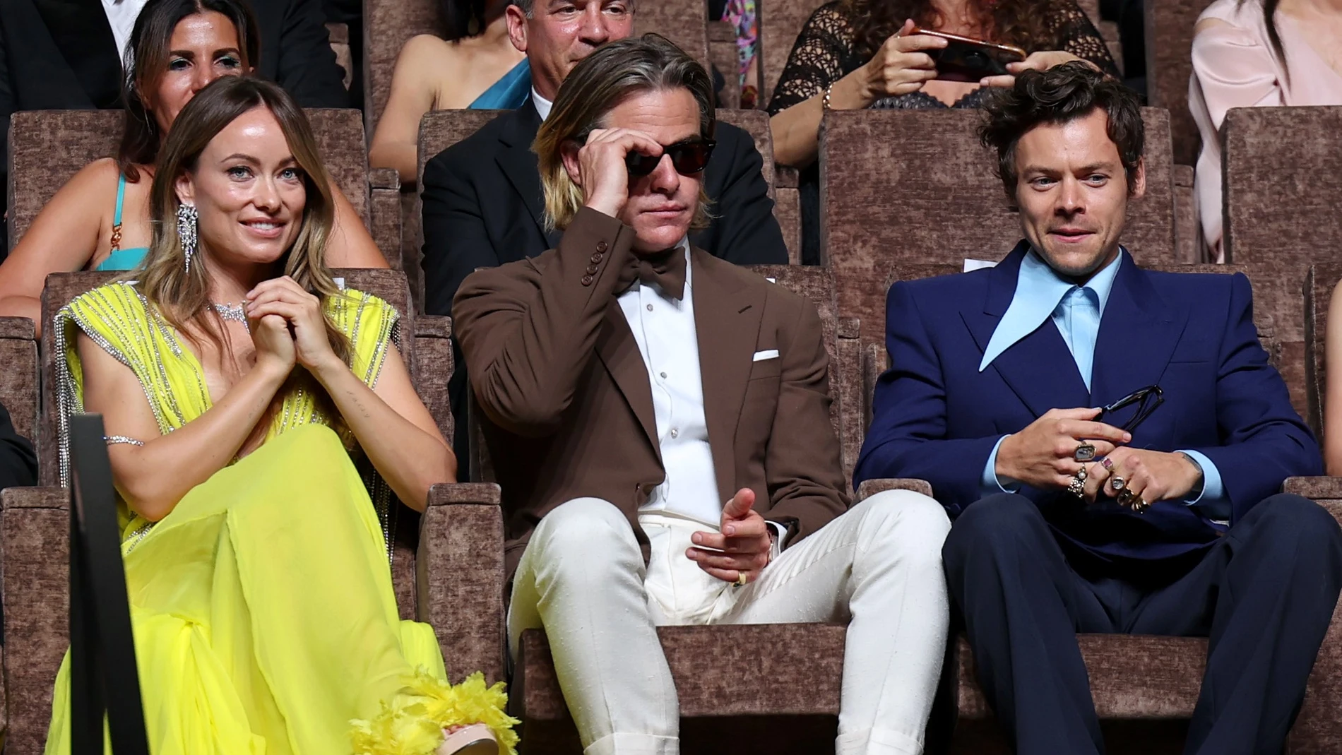 Olivia Wilde, Chris Pine y Harry Styles en el Festival de Venecia