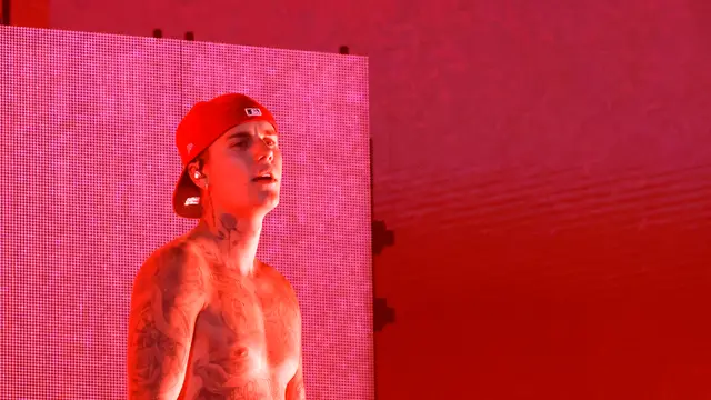 Justin Bieber, durante su concierto en el Coachella 2022.