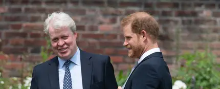 Charles Spencer, hermano de Diana de Gales, junto al príncipe Harry. Charles Spencer, hermano de Diana de Gales, junto al príncipe Harry.