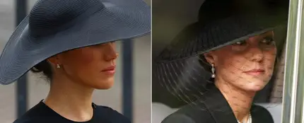 Meghan Markle y Kate Middleton, en el funeral de Isabel II. Meghan Markle y Kate Middleton, en el funeral de Isabel II.