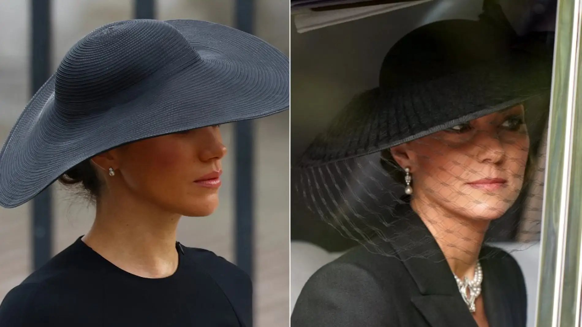 Meghan Markle y Kate Middleton, en el funeral de Isabel II.