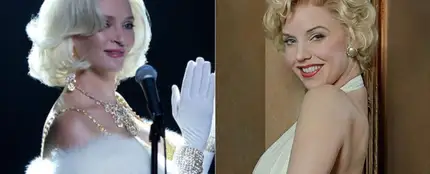 Uma Thurman y Kelli Garner, en el papel de Marilyn Monroe. Uma Thurman y Kelli Garner, en el papel de Marilyn Monroe.