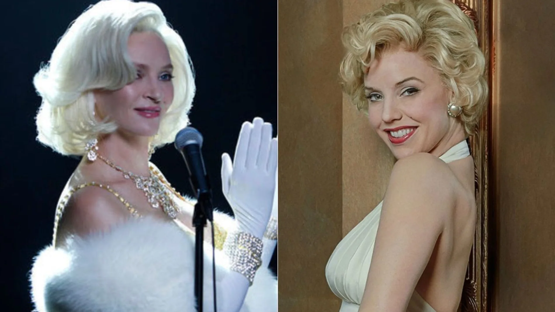 Uma Thurman y Kelli Garner, en el papel de Marilyn Monroe.