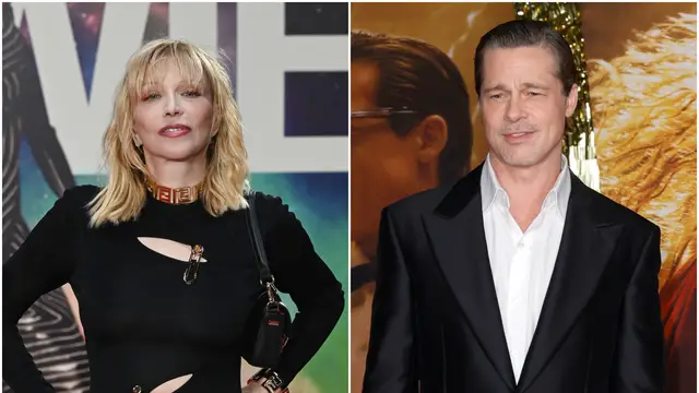 Courtney Love y Brad Pitt