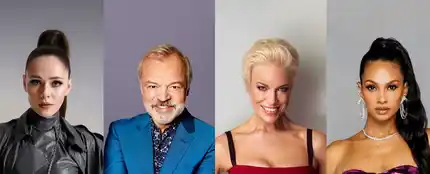 Julia Sanina, Graham Norton, Hannah Waddingham y Alexa Dixon Julia Sanina, Graham Norton, Hannah Waddingham y Alexa Dixon