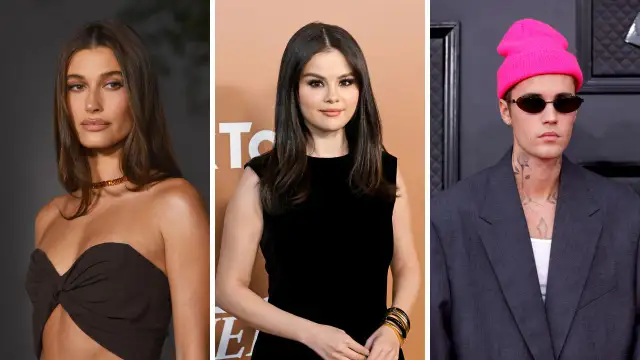 Hailey Bieber, Selena Gomez y Justin Bieber