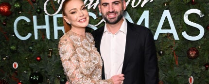 Lindsay Lohan junto a su pareja Bader Shammas.