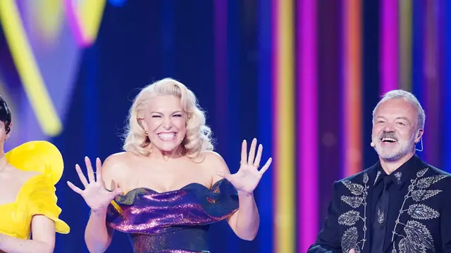 La actriz Hannah Waddingham, presentadora de Eurovisión 2023