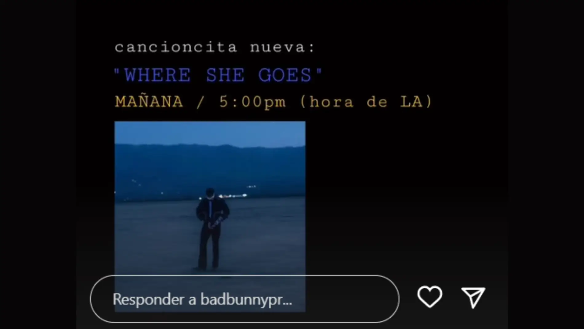 Bad Bunny anuncia en sus redes sociales el lanzamiento de su nuevo sencillo 